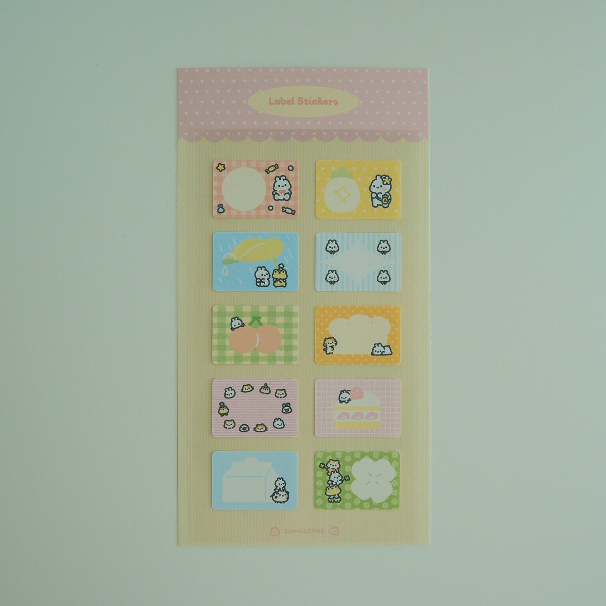 2jingis2jing Bunny Label Sticker Sheet