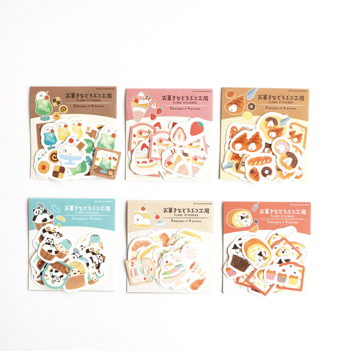 Furukawashiko Sweets Animal Workshop Washi Flake Stickers - Cozy Rabbit