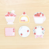 Papier Platz Flake Sticky Notes - Rabbit Strawberry Sweets