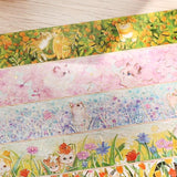 BGM Washi Tape - Flowers & Cats - Late Afternoon Kitty