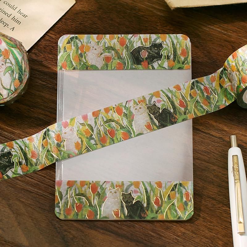 BGM Washi Tape - Flowers & Cats - Let's Play Together