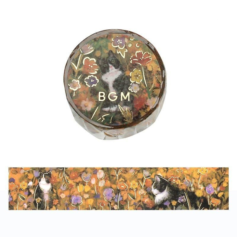 BGM Washi Tape - Flowers & Cats - Hachiware Cat