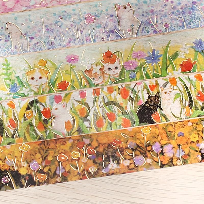 BGM Washi Tape - Flowers & Cats - Let's Play Together