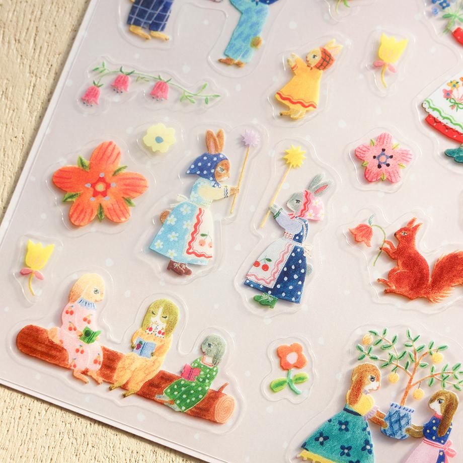 Hyogensha Cozyca Aiko Fukawa Sticker Sheet - Rabbit Garden