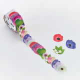 Bande Washi Tape Sticker Rolls - Purple Anemone Bouquet