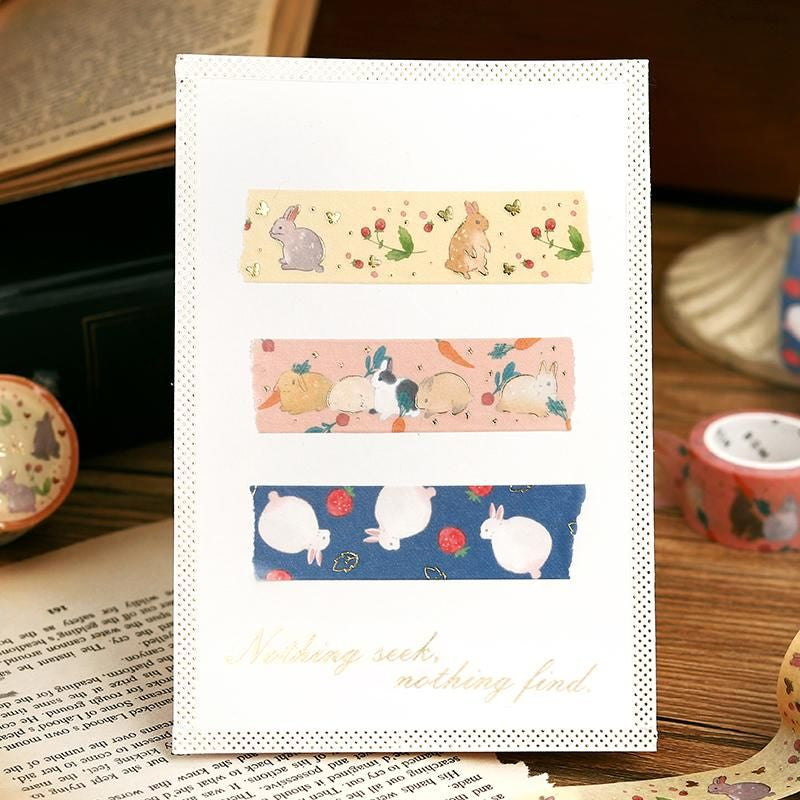 BGM Washi Tape - Rabbit Country - Strawberry Daifuku