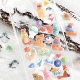 BGM Kyururun Sticker Sheet - Winter Limited - Winter Animals on a phone case