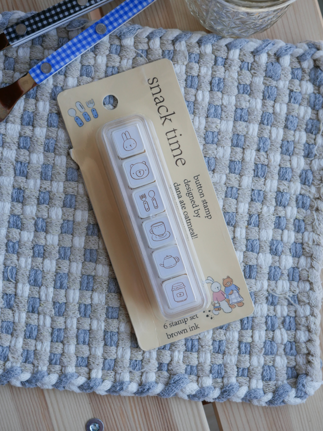 dana ate oatmeal! Snack time button stamp