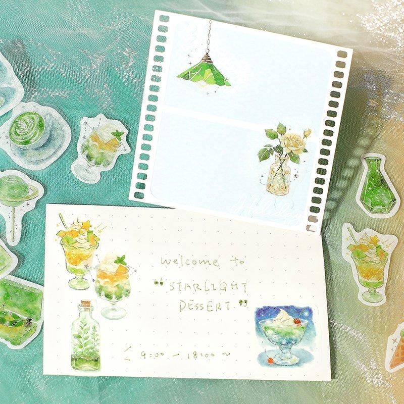 BGM Planner Sticker Flakes - Coffee a la mode - Twilight Moonlight Sky