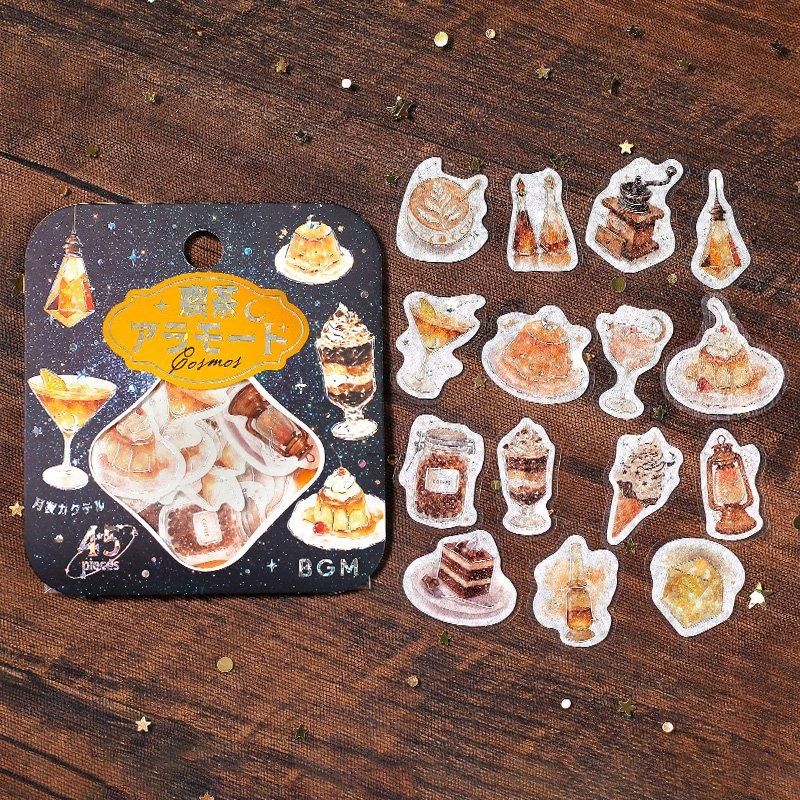 BGM Planner Sticker Flakes - Coffee a la mode - Starry Glow of Dusk