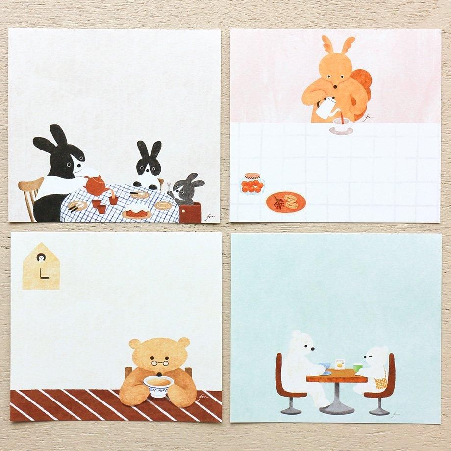 Hyogensha Cozyca Mariko Fukuoka Memo Pad - Tea Time
