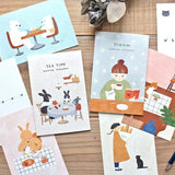 Hyogensha Cozyca Mariko Fukuoka Postcards - Tea Time