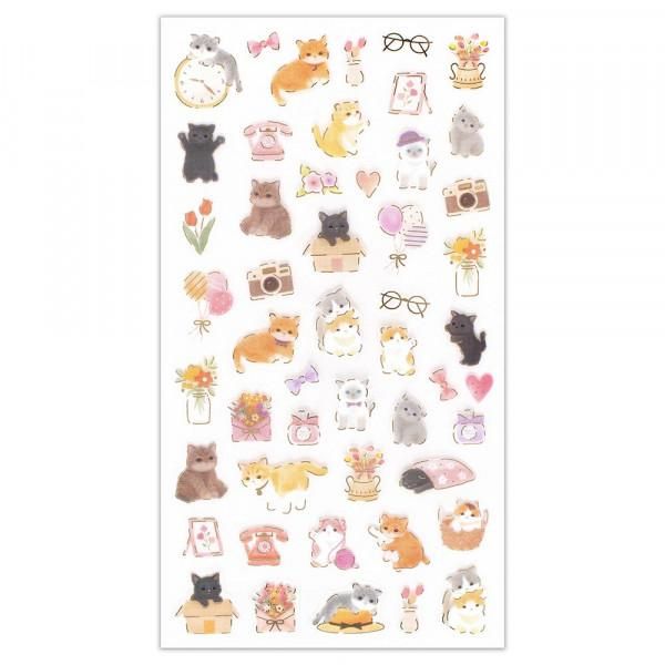 NB Large Clear Sticker - Chill Kitten