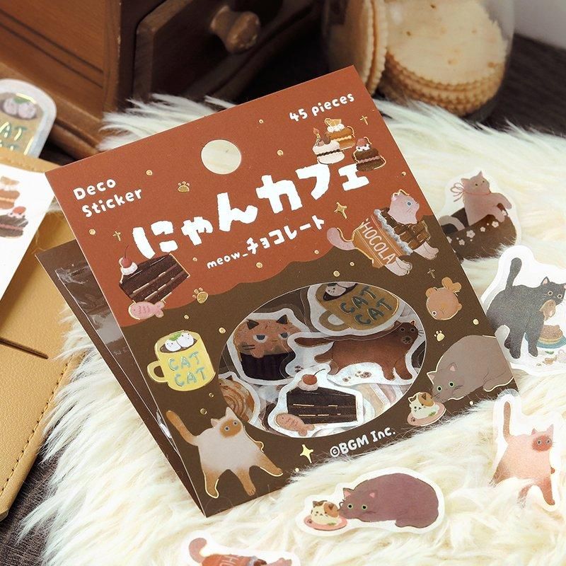 BGM Planner Sticker Flakes - Nyan Cafe - Chocolate