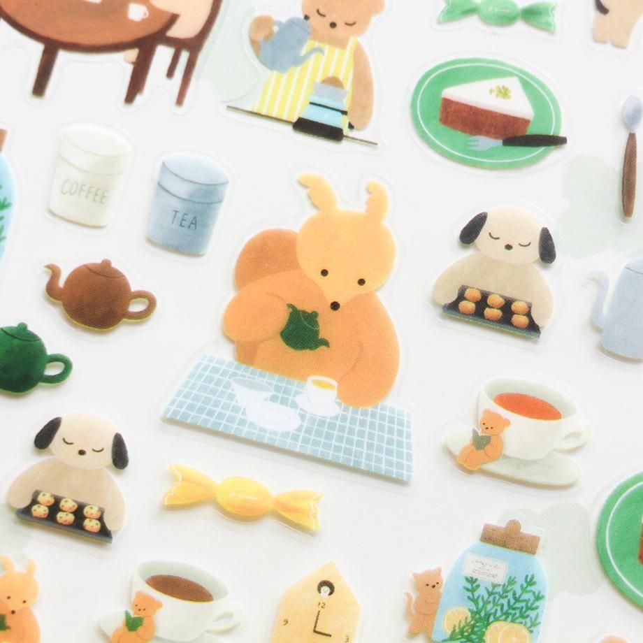 Hyogensha Cozyca Mariko Fukuoka Sticker Sheet - Tea Time