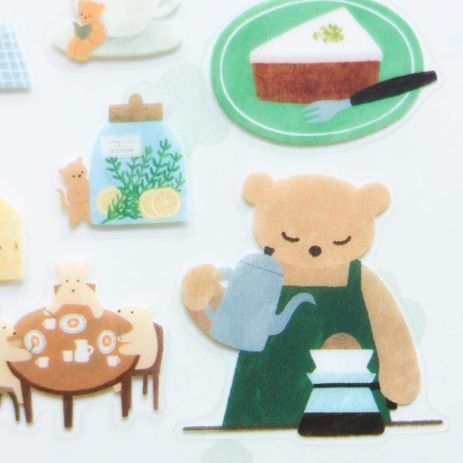 Hyogensha Cozyca Mariko Fukuoka Sticker Sheet - Tea Time