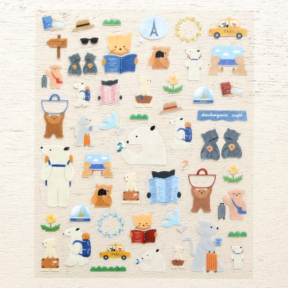Hyogensha Cozyca Mariko Fukuoka Sticker Sheet - Let's Go on a Trip