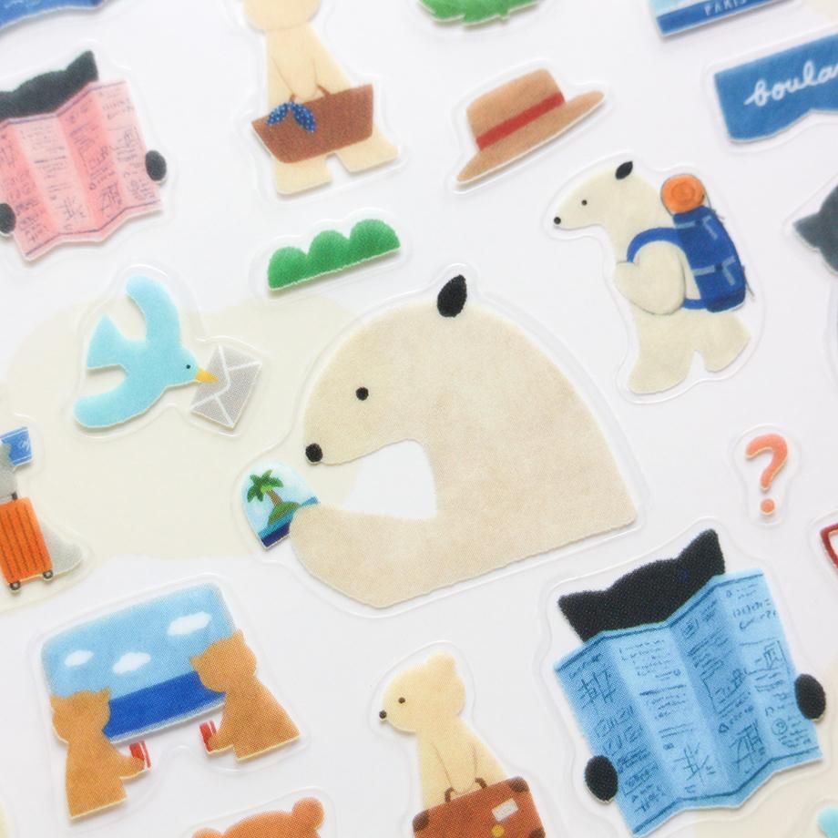 Hyogensha Cozyca Mariko Fukuoka Sticker Sheet - Let's Go on a Trip