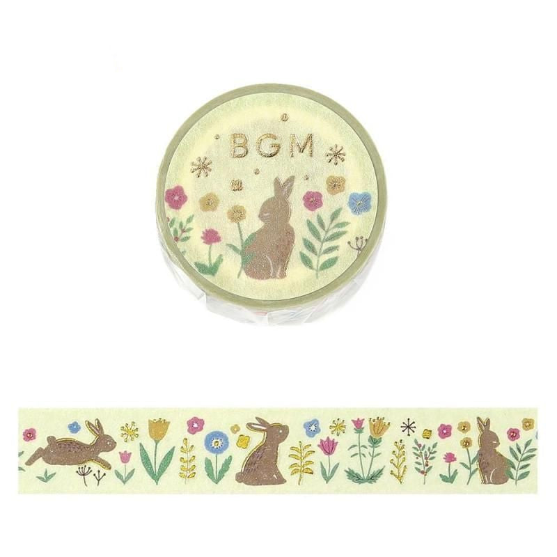 BGM Washi Tape - Nordic Forest - Flowers and Rabbits