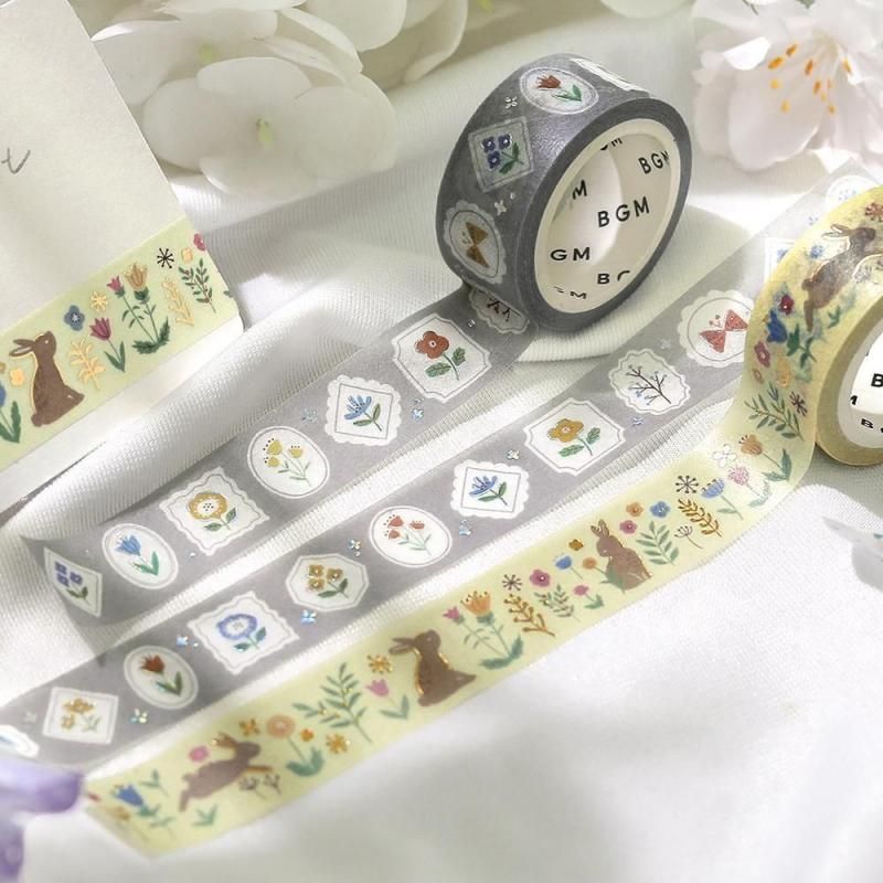 BGM Washi Tape - Nordic Forest - Flowers and Rabbits