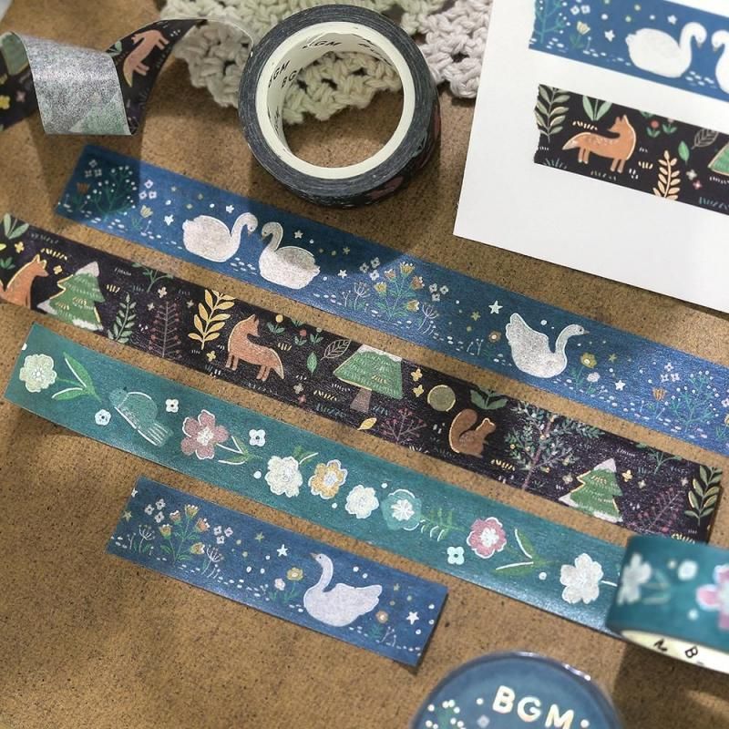 BGM Washi Tape - Nordic Forest - Swan Lake