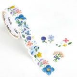 Bande Washi Tape Sticker Rolls - Small Flowers Blooming in the Embroidered Forest