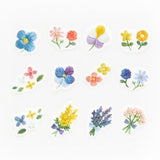 Bande Washi Tape Sticker Rolls - Small Flowers Blooming in the Embroidered Forest