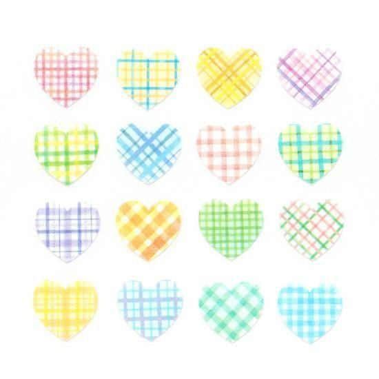 Bande Washi Tape Sticker Rolls - Water Heart - Checkered