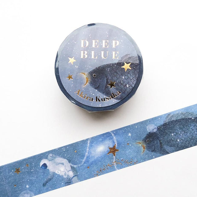 Hyogensha Cozyca Akira Kusaka Foil-Stamped Washi Tape - Deep Blue
