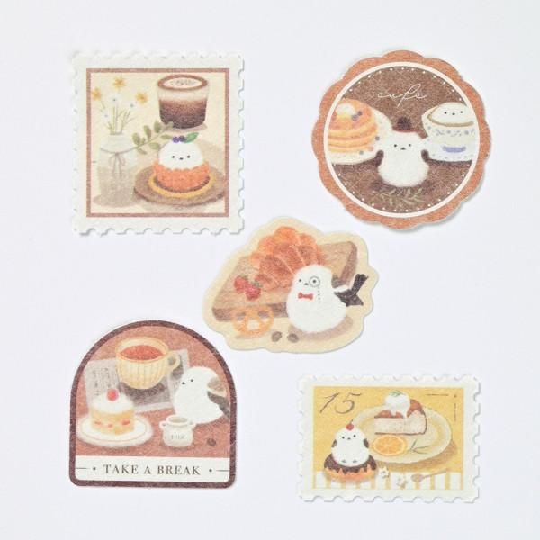 NB Mattari Animals Day Flake Stickers - Long-Tailed Tit