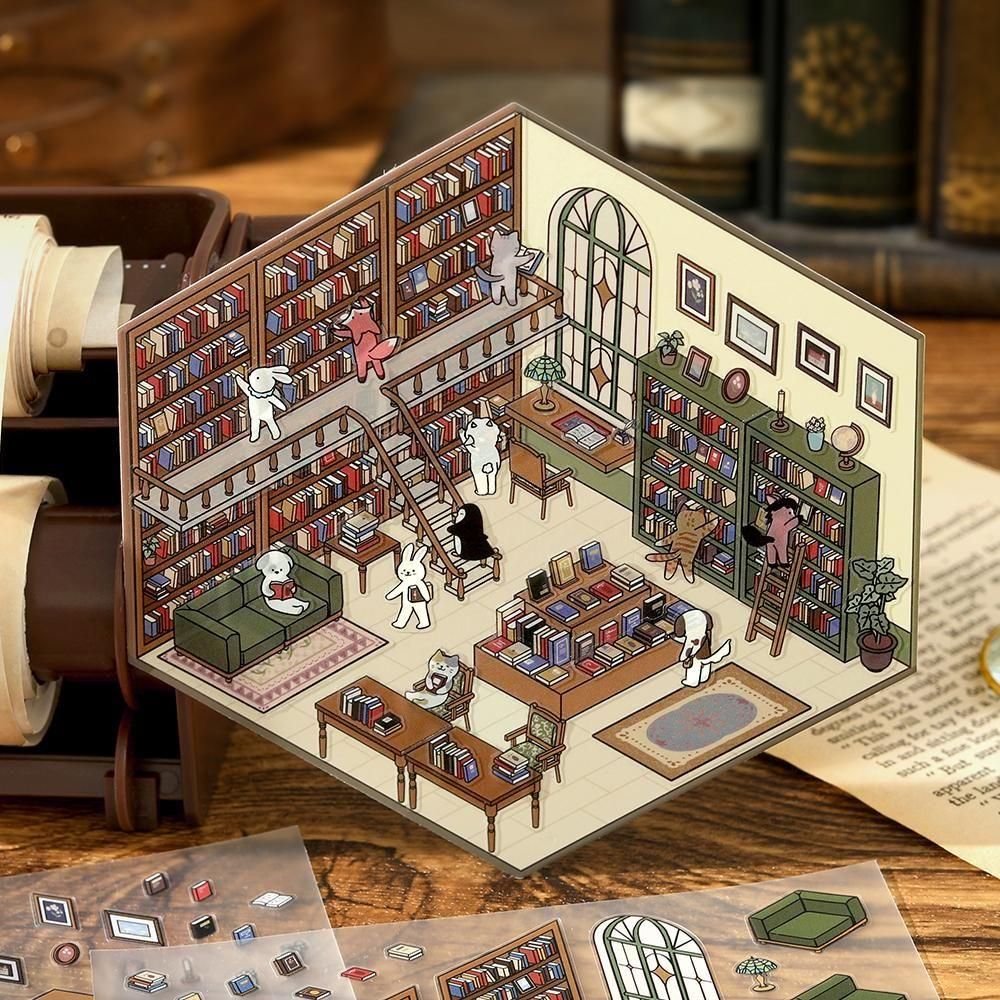 BGM Diorama 2.5D Stickers - Vol. 2 - Library