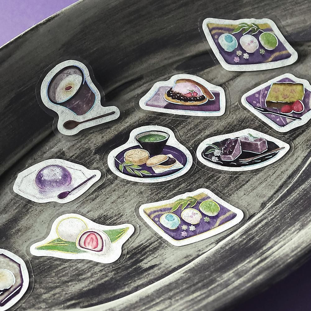 BGM Clear Flake Stickers - Cafe A La Mode - Purple and Navy Blue