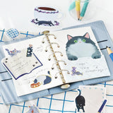 BGM Memo Stickers - Cat Diary - Blue