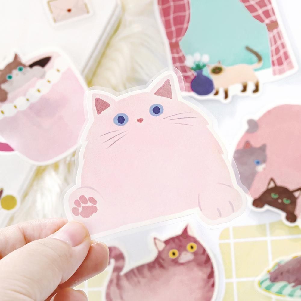 BGM Memo Stickers - Cat Diary - Pink