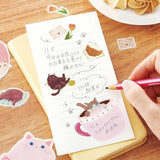 BGM Memo Stickers - Cat Diary - Pink