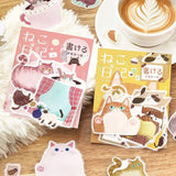 BGM Memo Stickers - Cat Diary - Pink