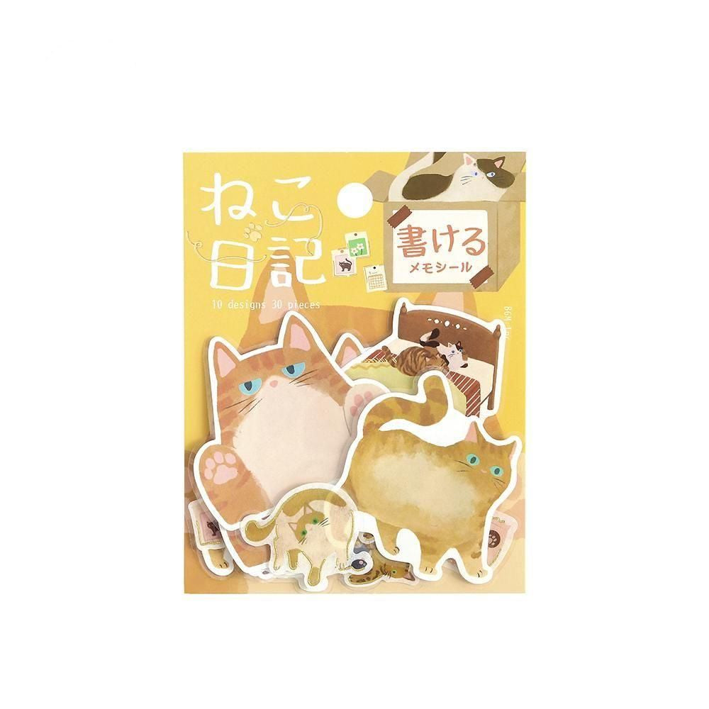 BGM Memo Stickers - Cat Diary - Yellow