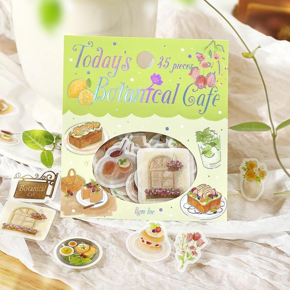 BGM Planner Sticker Flakes - Today's Cafe - Botanical