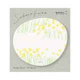 Midori Sticky Notes - Transparent - Flower Garden Yellow