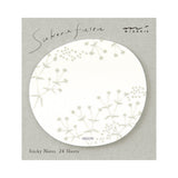 Midori Sticky Notes - Transparent - Small Flowers White