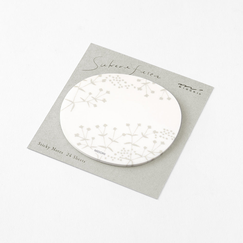 Midori Sticky Notes - Transparent - Small Flowers White