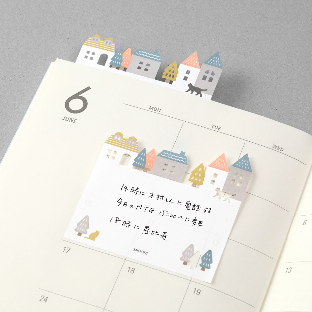 Midori Sticky Notes - Die-Cut Town
