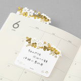 Midori Sticky Notes - Die Cut - Foil Stamped Flowers