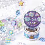 BGM Washi Tape - Clear Tape - Colorful Button
