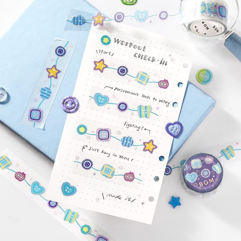 BGM Washi Tape - Clear Tape - Colorful Button