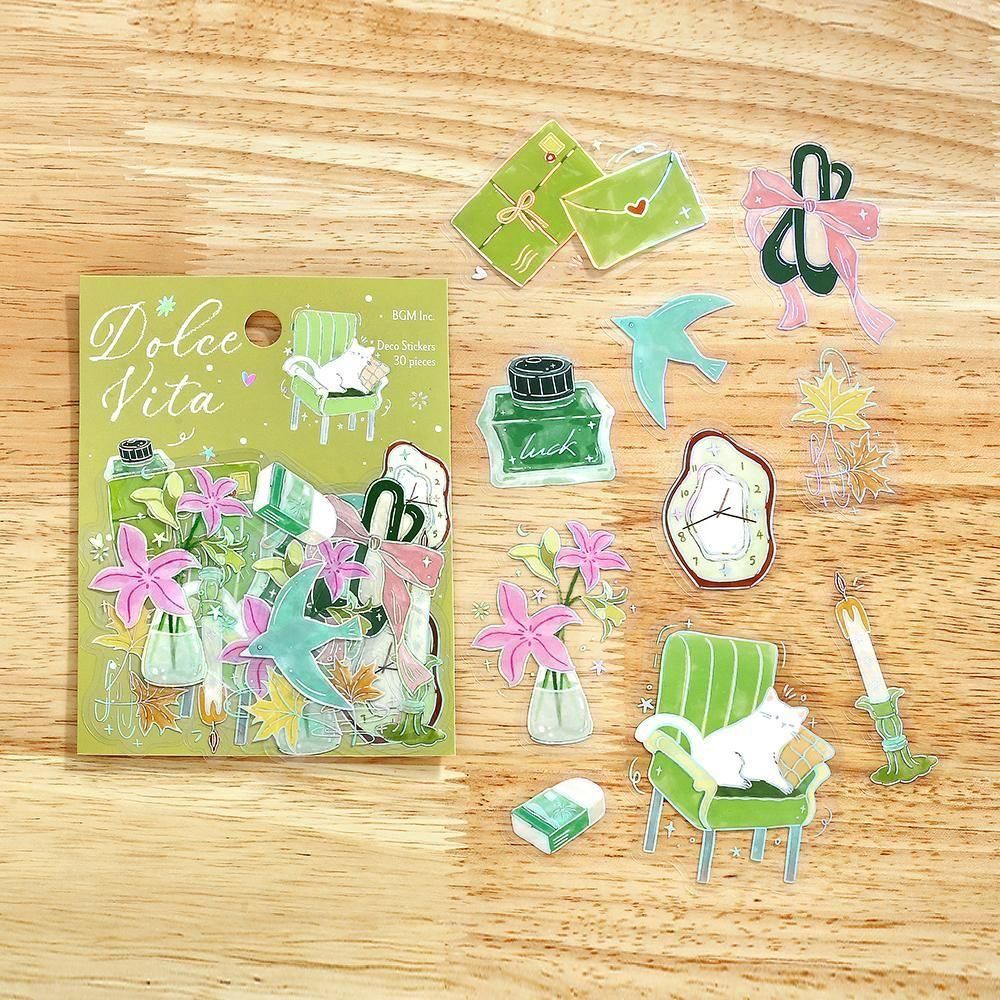 BGM Clear Flake Stickers - Dolce Vita - A Letter of Happiness