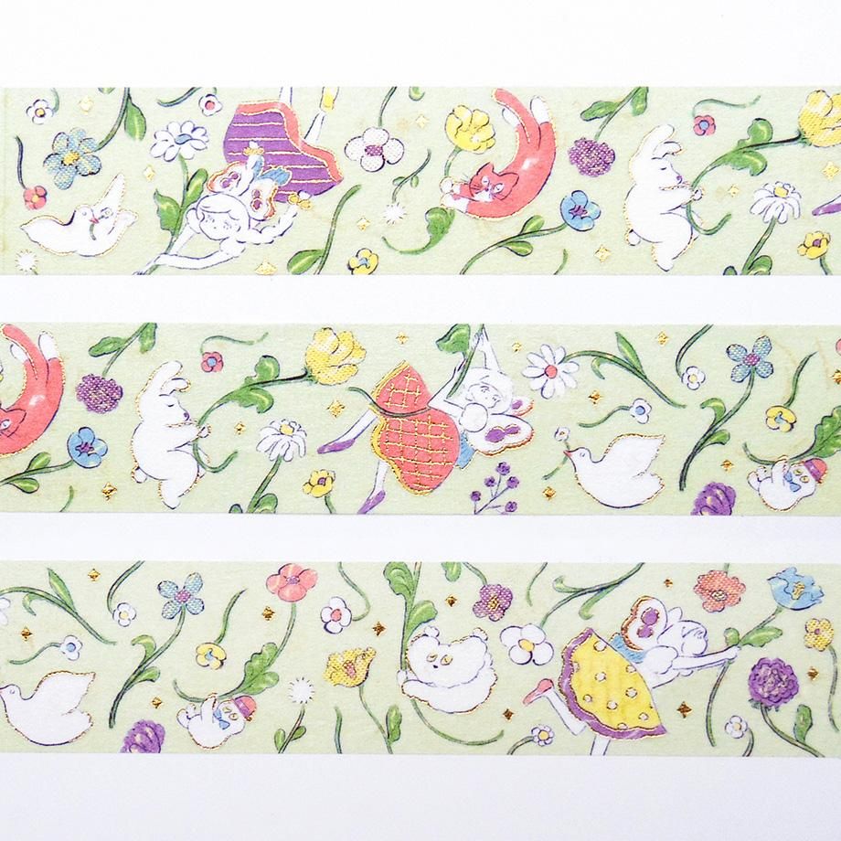 Hyogensha Cozyca Heisuke Kitazawa Foil-Stamped Masking Tape- Harukaze ni Nori Minna
