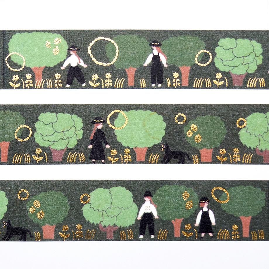 Hyogensha Cozyca Necktie Foil-Stamped Washi Tape - Green