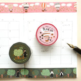 Hyogensha Cozyca Necktie Foil-Stamped Washi Tape - Hot Air Balloon Journey