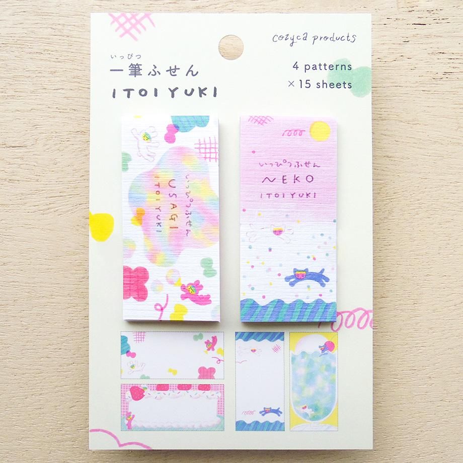 Hyogensha Cozyca Itoi Yuki One-Line Sticky Notes - USAGI・NEKO